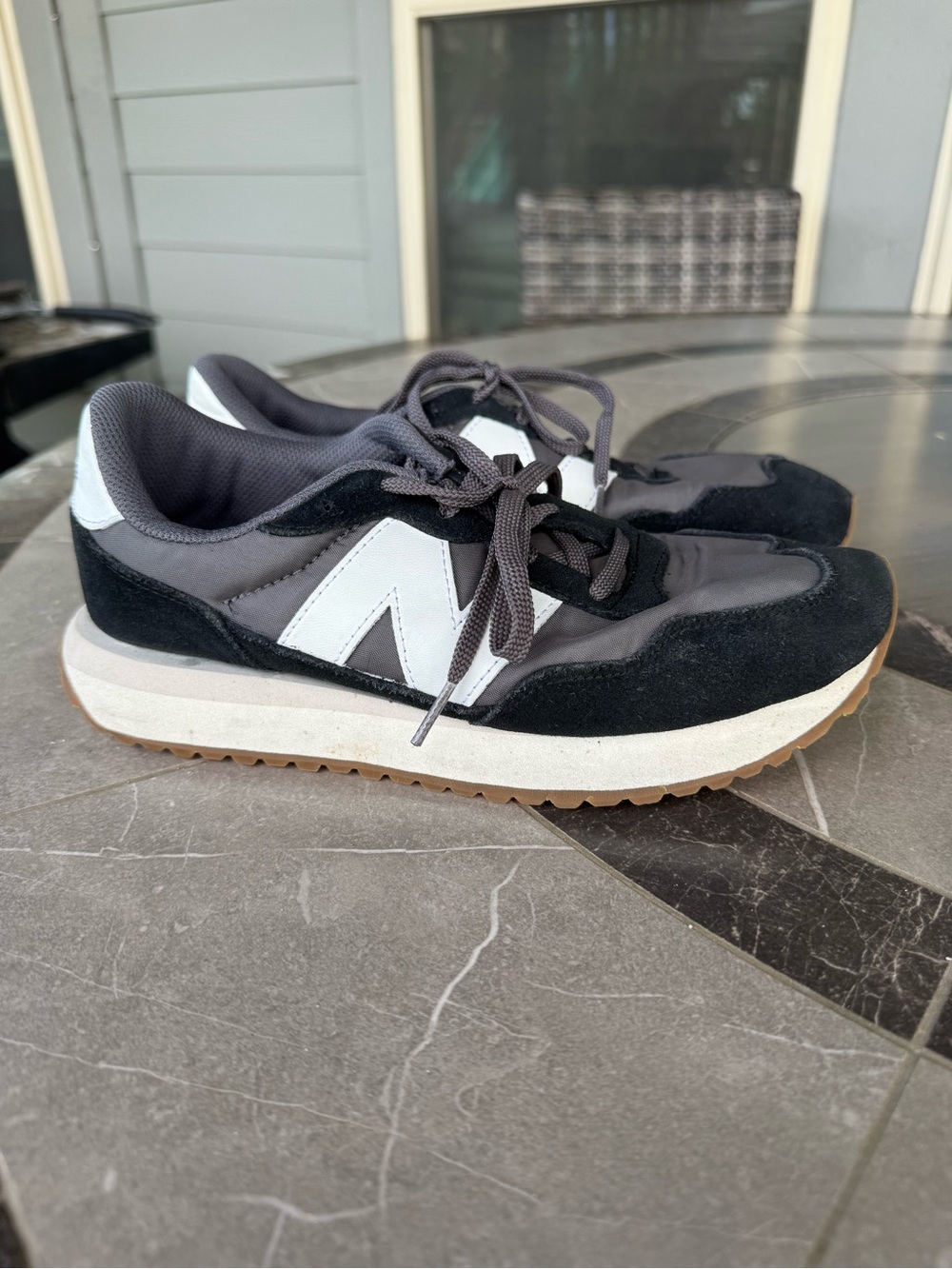 New Balance Black, Gray & White Retro Runner Sneakers